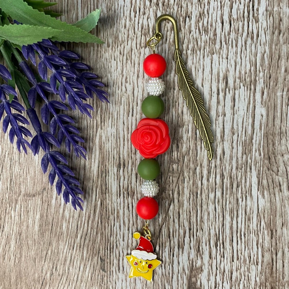 Bookmark Christmas Handcrafted Artisan Beaded Metal Journal Gifts Read Book